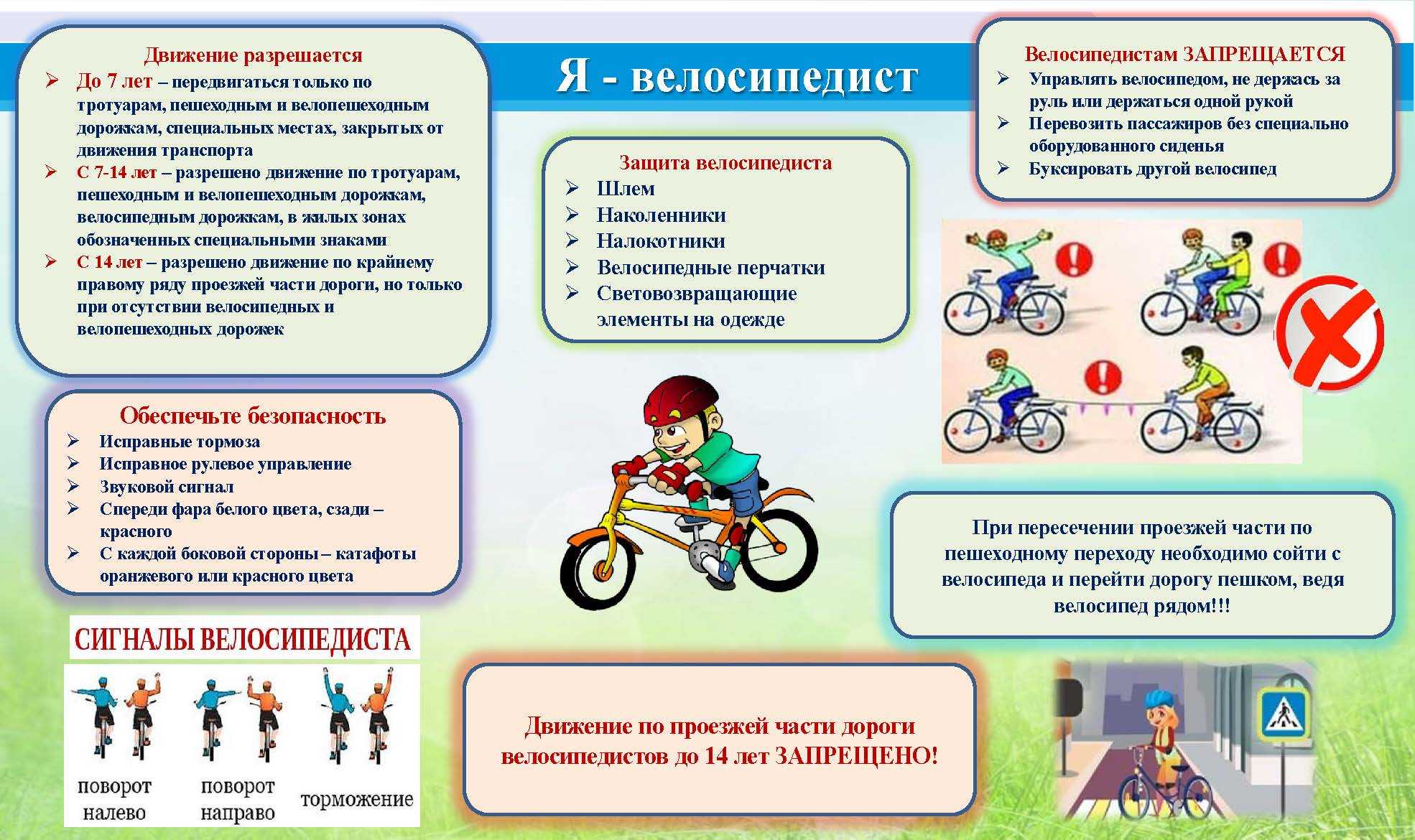 Правила езды на велосипеде для школьников (детей и подростков) и взрослых: по городу, по проезжей части