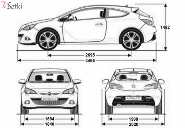 Opel corsa размеры. Opel Astra j габариты.